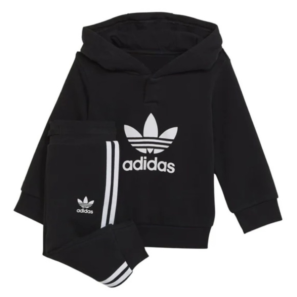 Adidas Kids Black Hoodie and Joggers Set